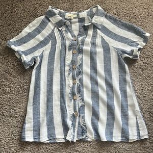 Blue and white striped shirt
